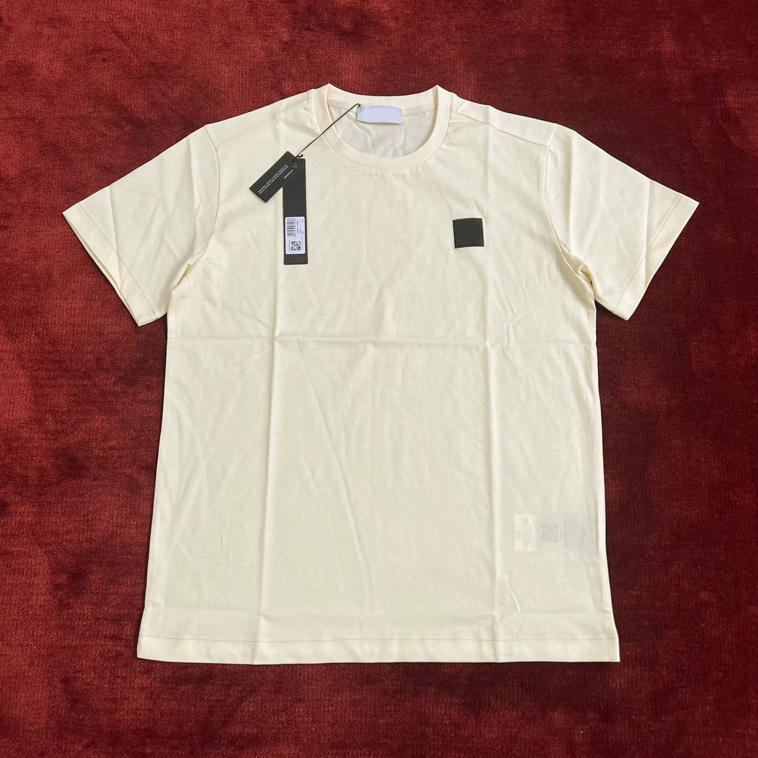 Stone Island Cream Cotton Short Sleeve T-Shirt