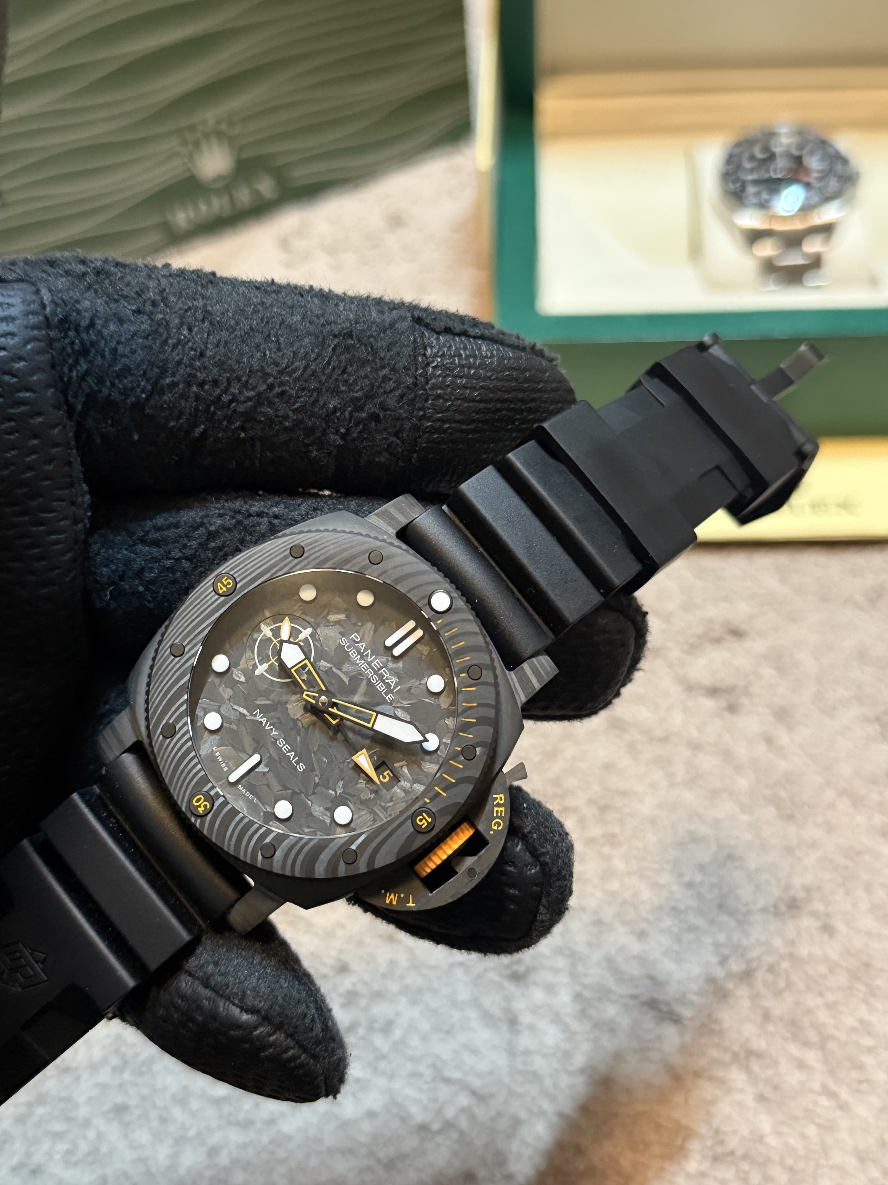 Panerai Submersible GMT Carbotech Navy SEALs Superclone (PAM01324)