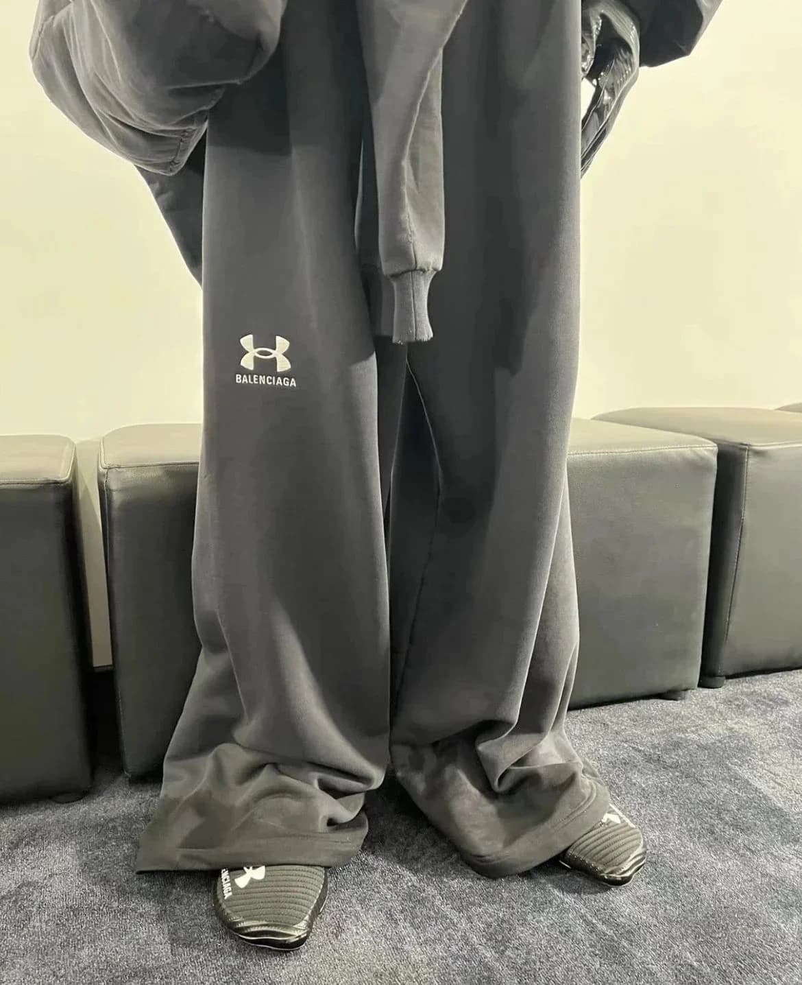 SA Made Charcoal Cotton Wide Leg Sweatpants