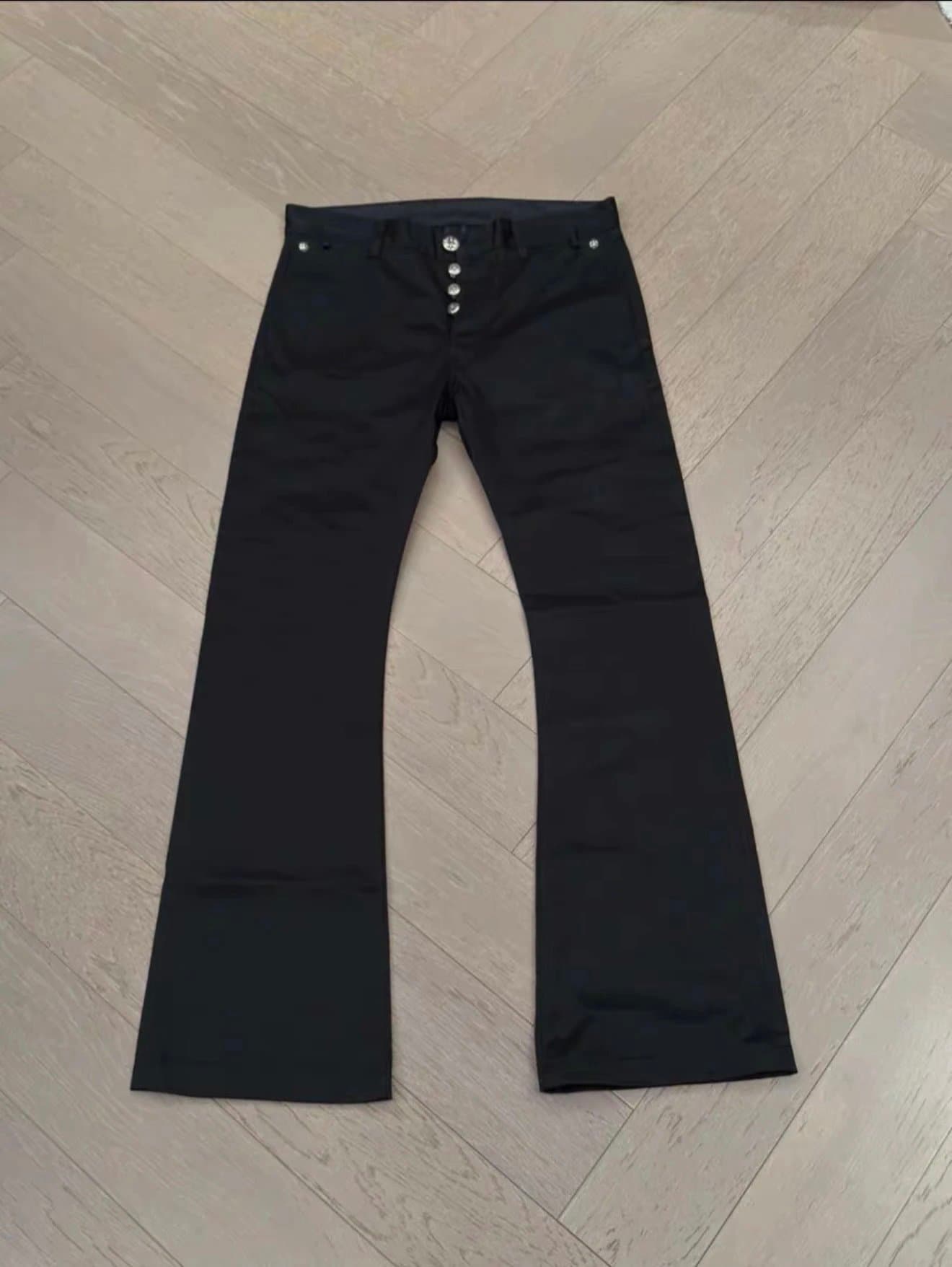 SA Made Black Cotton Flare Trousers