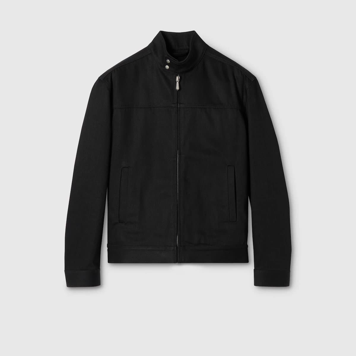 SA Made Black Cotton Blend Zip Jacket