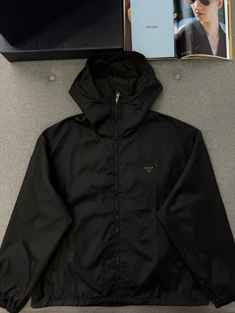 Black Hooded Zip Jacket