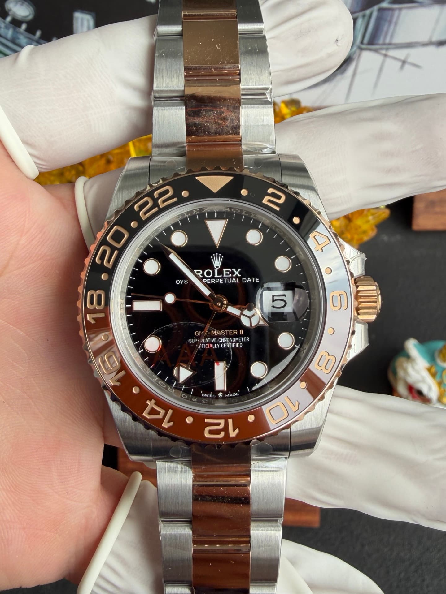 Rolex GMT-Master II “Root Beer” Two-Tone Everose Gold (126711CHNR) 1:1 Super Clone – DD3285 Movement
