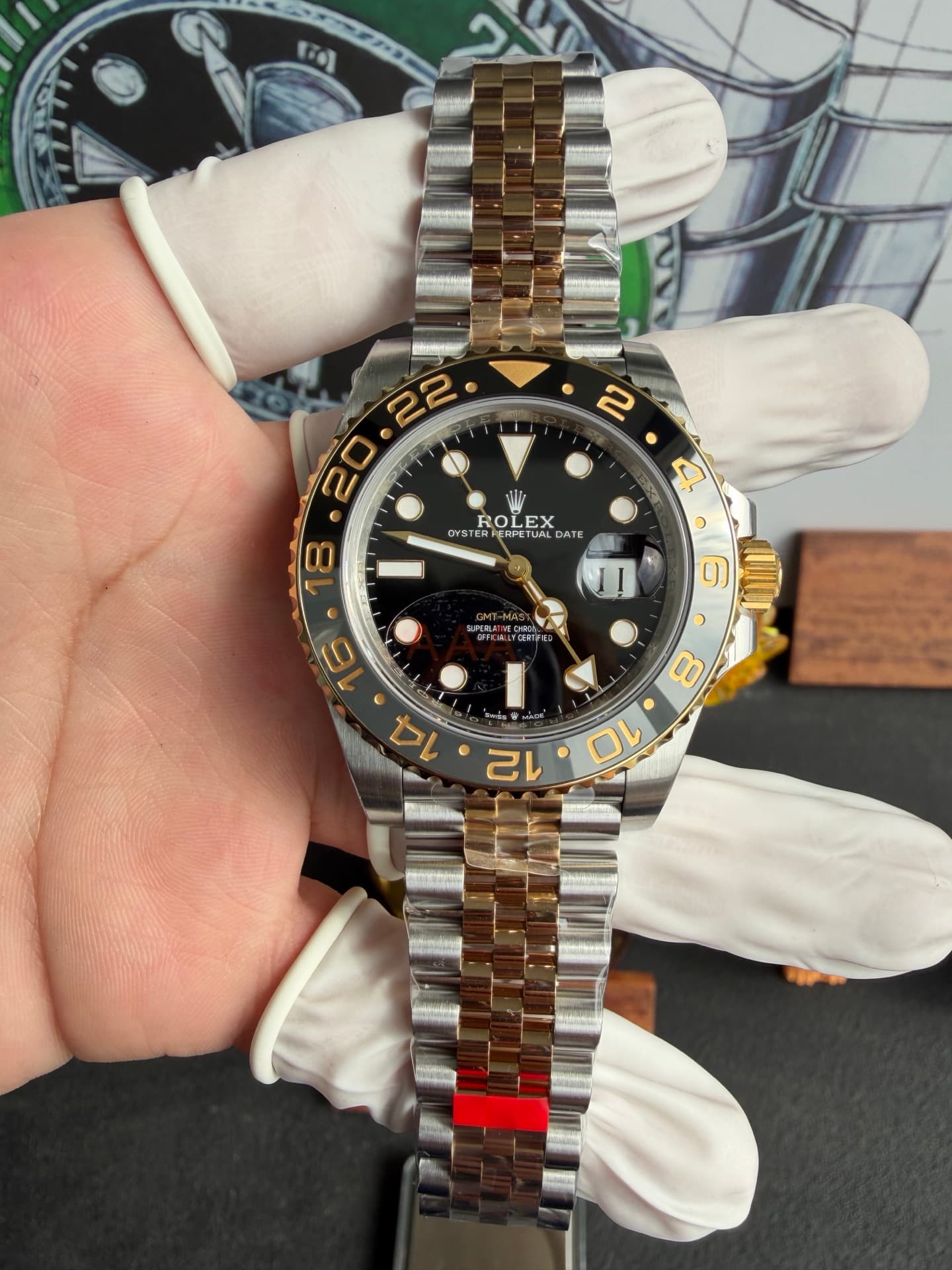 Rolex GMT-Master II “Two-Tone GRNR” Yellow Gold Jubilee (m126713grnr-0001) 1:1 Super Clone – DD3285 Movement