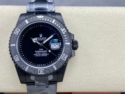 Rolex Submariner Date “DiW Stealth Black” PVD & Carbon Bezel 1:1 Super Clone – DD3135 Movement