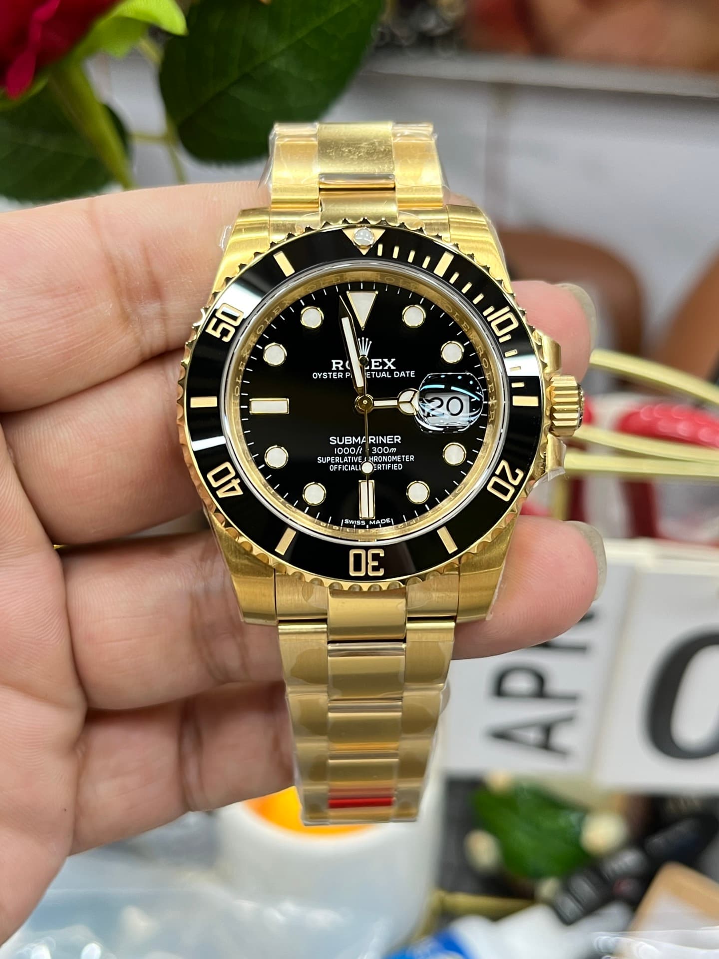 Rolex Submariner Date “Solid Gold Black” 40mm (116618LN) 1:1 Super Clone – DD3135 Movement