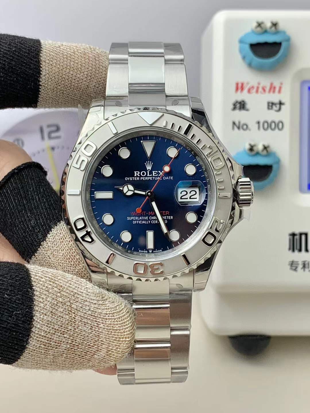 Rolex Yacht-Master 40mm Blue Sunburst Dial Platinum Bezel Oyster Bracelet (126622) 1:1 Super Clone – DD3235 Movement