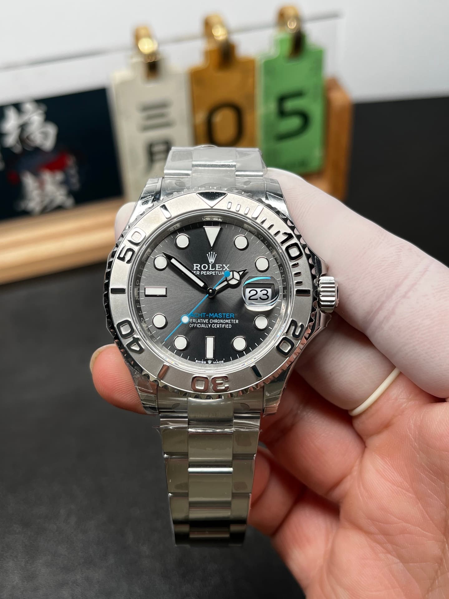 Rolex Yacht-Master 40mm Slate “Rhodium” Dial Platinum Bezel Oyster Bracelet (126622) 1:1 Super Clone – DD3235 Movement
