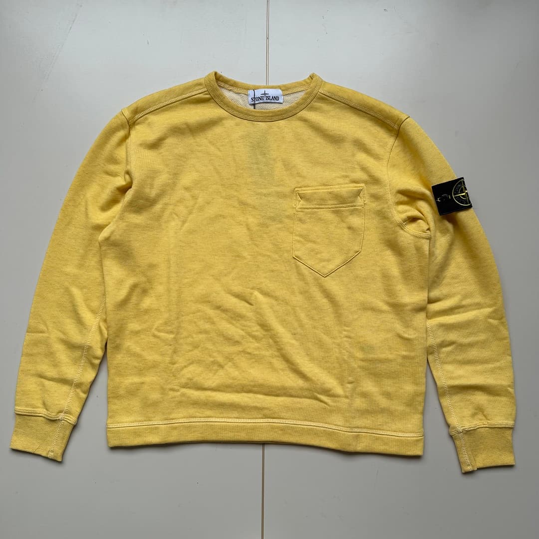 Stone Island Pocket Crewneck Sweatshirt (Yellow) (Z Batch)